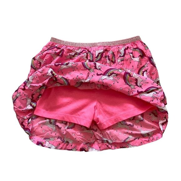 Unicorn & rainbow printed‎ skirt with shorts Girls size 8 - Picture 3 of 5